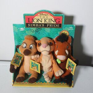 NEW VTG 1998 Disney The Lion King “Simbas Pride” 3 Beanies Plush Set Kiara Timon